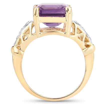 4.83 Carat Genuine Amethyst and White Topaz .925 Sterling Silver Ring by Bids.com