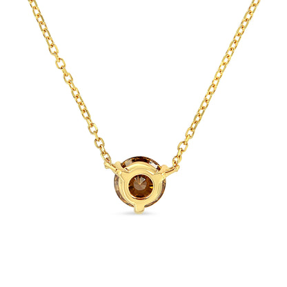 14K Yellow Gold 1/2 Cttw Martini Set Lab Grown Yellow Diamond Solitaire 18" Pendant Necklace (Yellow Color, VS2-SI1 Clarity) by Bids.com