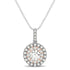 Round Shape Halo Diamond Pendant in 14k White and Rose Gold (1/2 cttw) by Bids.com