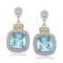 18k Yellow Gold & Sterling Silver Sky Blue Topaz & Diamond Earrings (.05cttw)  DestGlow
