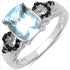 1.92 Carat Genuine Aquamarine & Black Spinel .925 Sterling Silver Ring by Bids.com