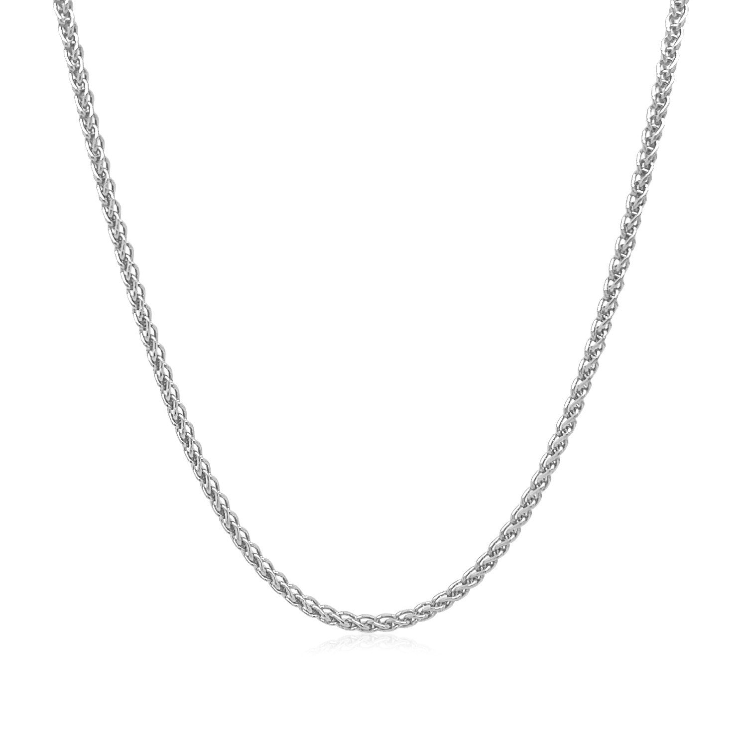 14k White Gold Round Wheat Chain 1.5mm by Bids.com