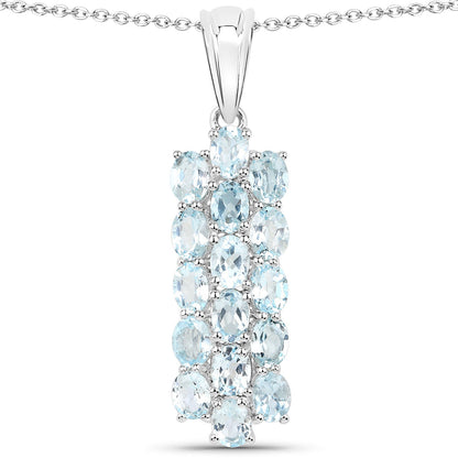 9.88 Carat Genuine Blue Topaz .925 Sterling Silver 3 Piece Jewelry Set (Ring, Earrings, and Pendant w/ Chain) by Bids.com