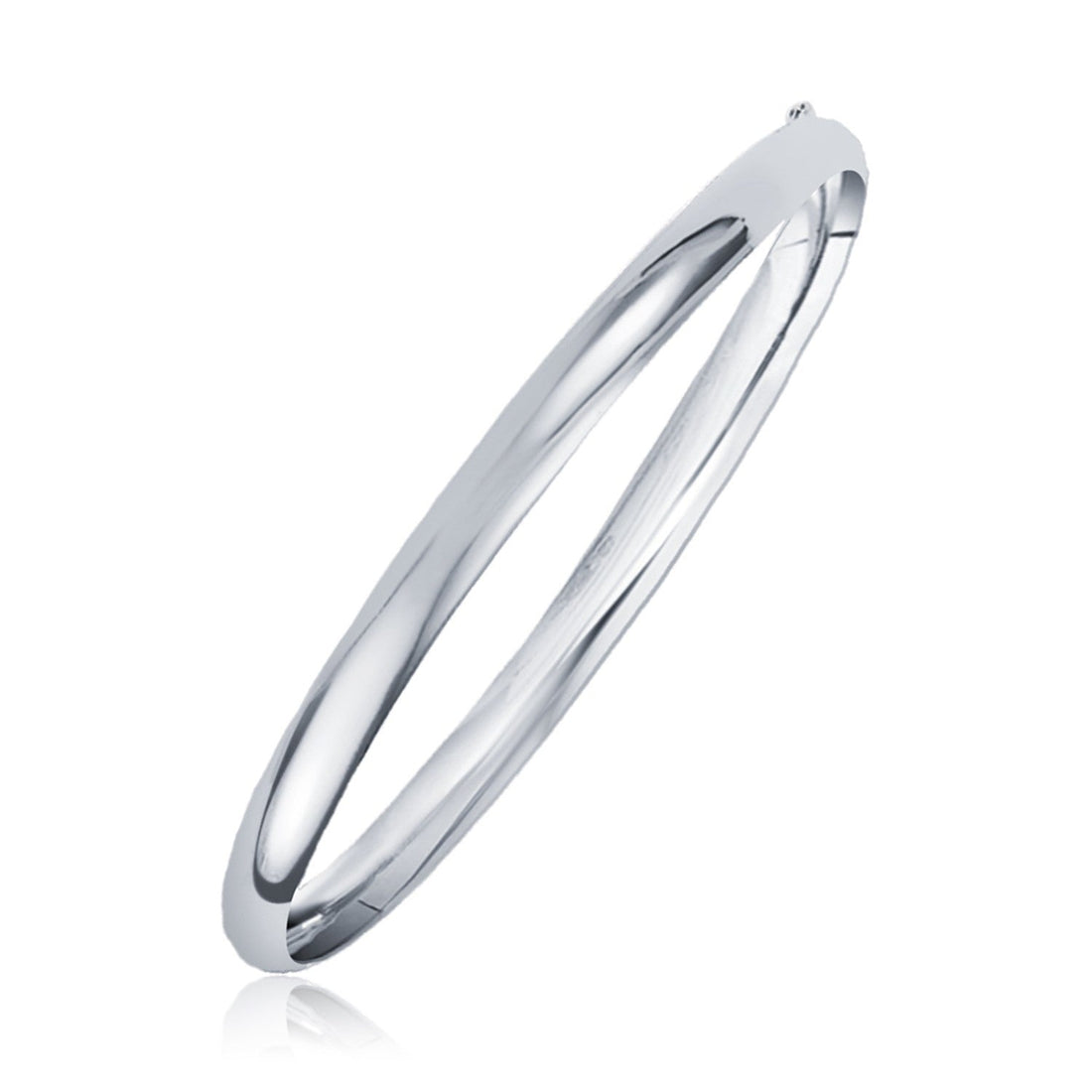 Classic Bangle in 14k White Gold (6.0mm) by Bids.com
