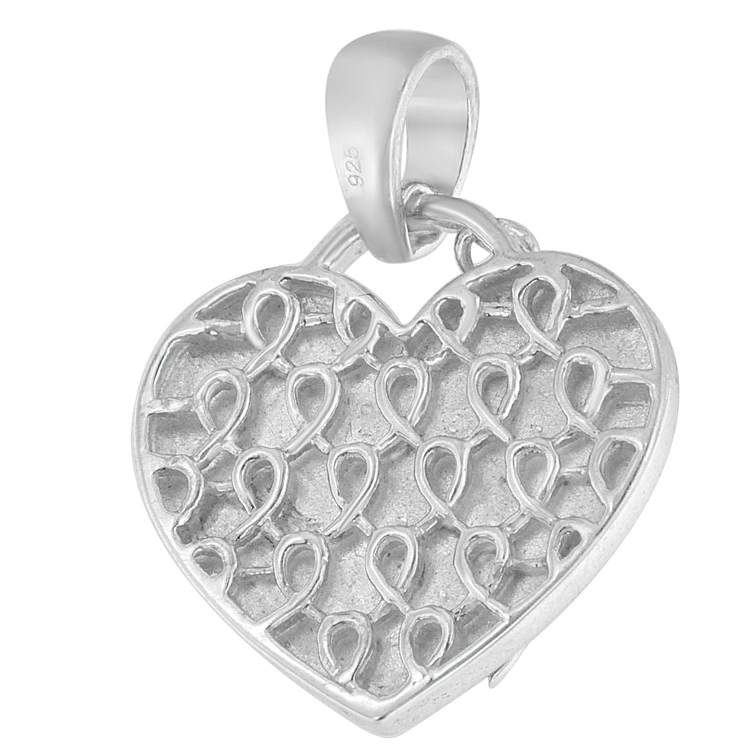 .925 Sterling Silver 1/10 cttw Diamond Heart Pendant Necklace (H-I, I1-I2) by Bids.com