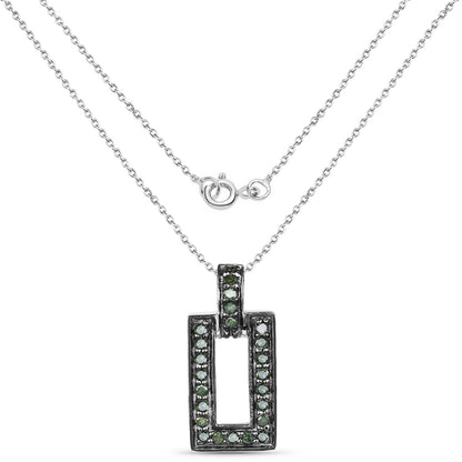 0.36 Carat Genuine Green Diamond .925 Sterling Silver Pendant by Bids.com