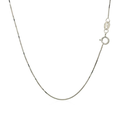 14k White Gold Classic Box Chain 0.6mm by Bids.com