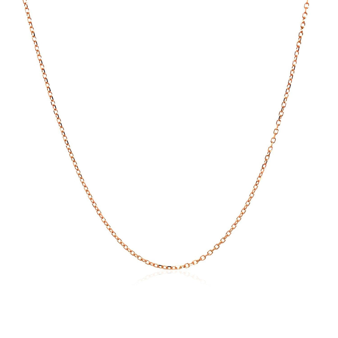 14k Pink Gold Diamond Cut Cable Link Chain 0.8mm by Bids.com