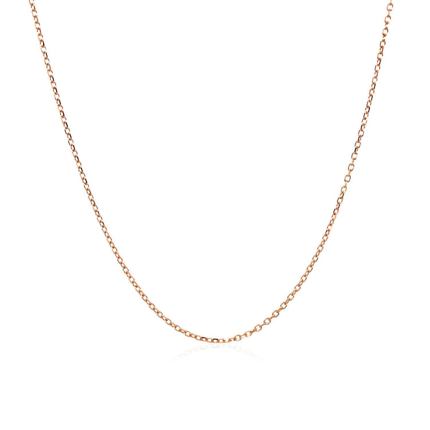 14k Pink Gold Diamond Cut Cable Link Chain 0.8mm by Bids.com