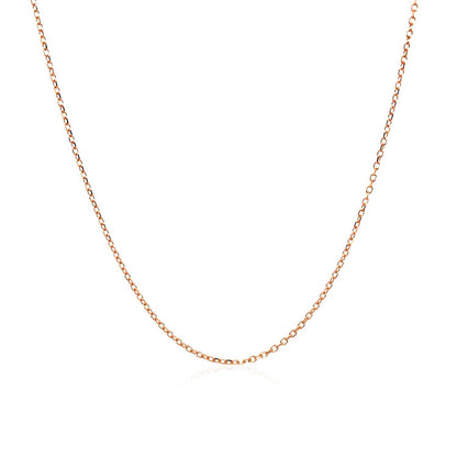 14k Pink Gold Diamond Cut Cable Link Chain 0.8mm by Bids.com