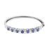 14K White Gold 5 MM Oval Blue Tanzanite and 1/4 Cttw Diamond Bangle (H-I Color, VS2-SI1 Clarity) - Fits wrists up to 7 1/2 Inches by Bids.com