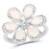 1.71 Carat Genuine Ethiopian Opal and White Topaz .925 Sterling Silver Ring Ring  DestGlow