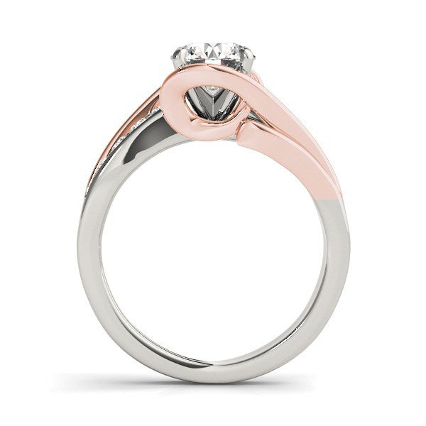 14k White And Rose Gold Bypass Shank Diamond Engagement Ring (1 1/8 cttw) by Bids.com