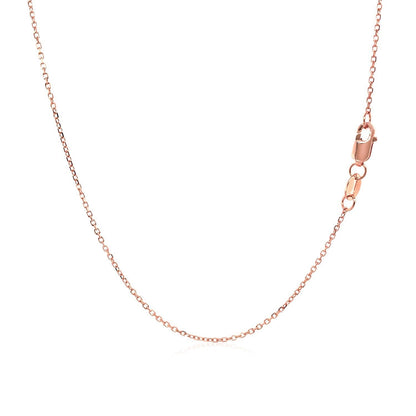 18k Rose Gold Diamond Cut Cable Link Chain (0.75 mm) by Bids.com