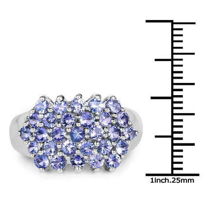 2.03 Carat Genuine Tanzanite .925 Sterling Silver Ring by Bids.com