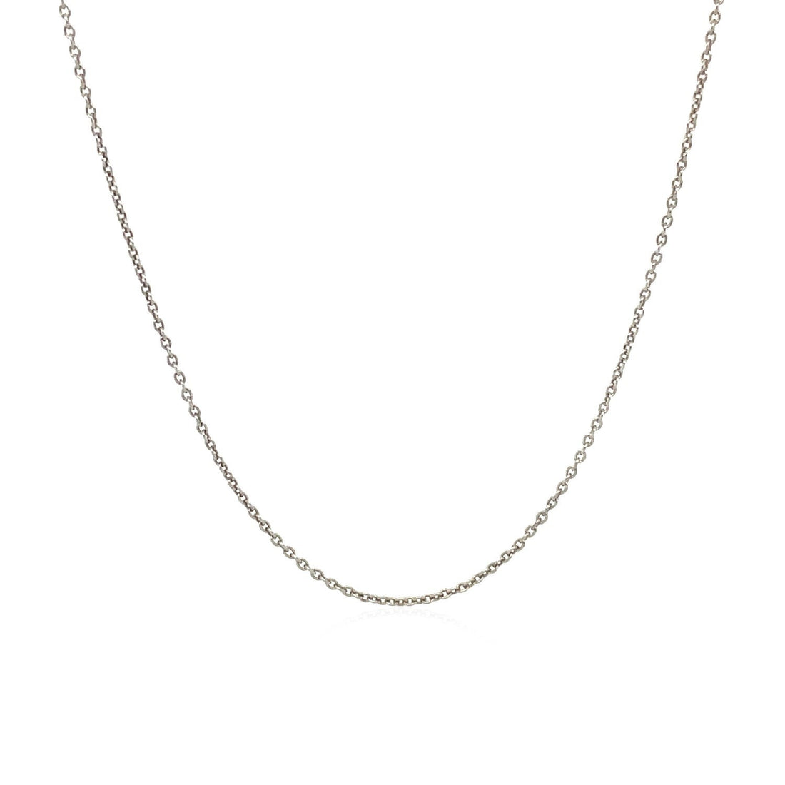 14k White Gold Round Cable Link Chain 1.1mm by Bids.com
