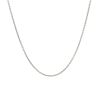 14k White Gold Round Cable Link Chain 1.1mm by Bids.com