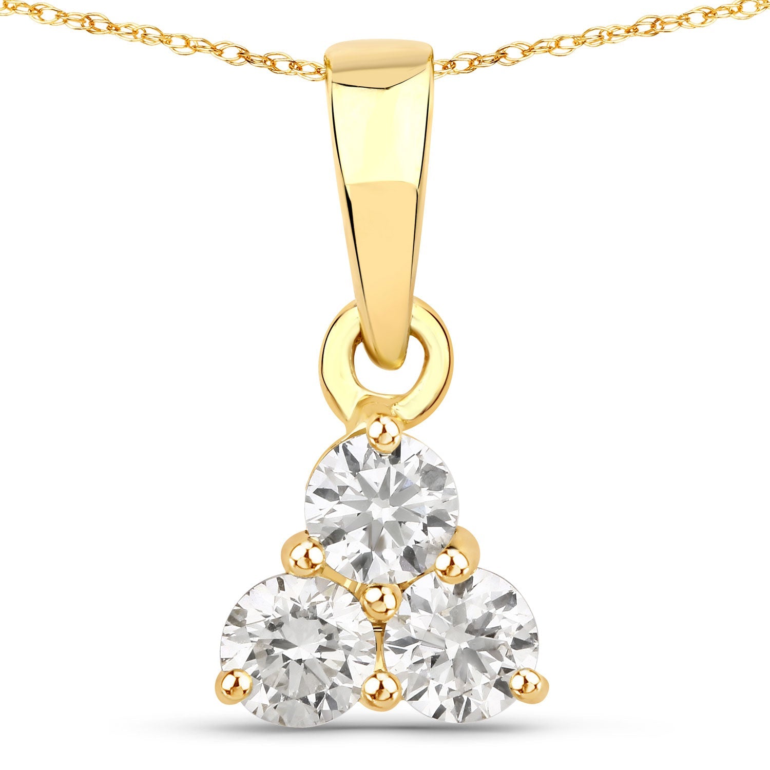 0.33 Carat Genuine Lab Grown Diamond 14K Yellow Gold Pendant by Bids.com