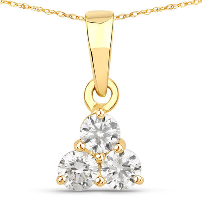 0.33 Carat Genuine Lab Grown Diamond 14K Yellow Gold Pendant by Bids.com