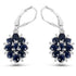 3.94 Carat Blue Sapphire and White Zircon .925 Sterling Silver Earrings by Bids.com