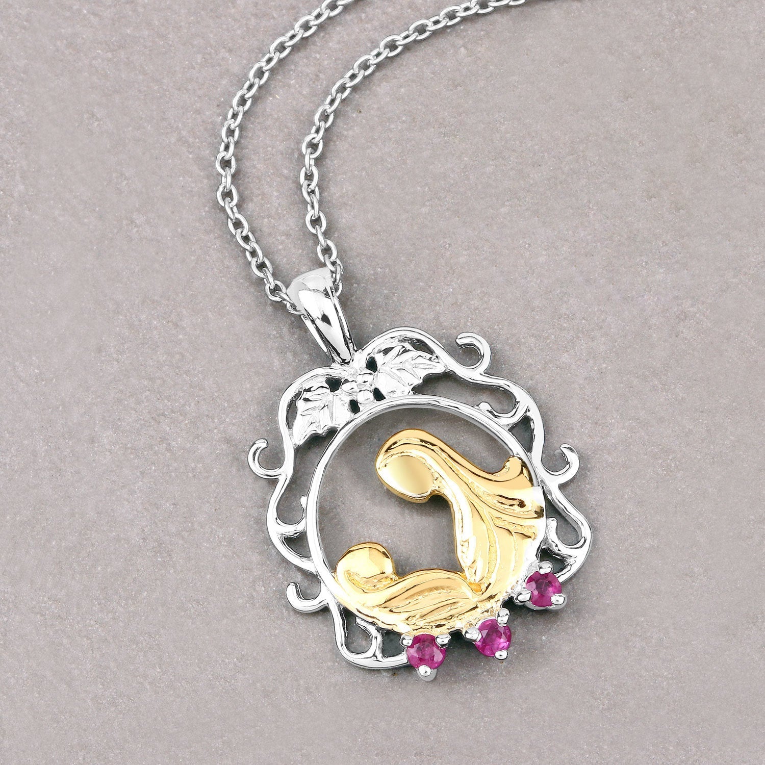 0.14 Carat Genuine Ruby .925 Sterling Silver Pendant by Bids.com