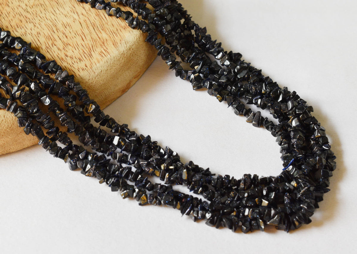 Uncut Blue Sandstone  Crystal Chip Beads Raw Gemstone Uncut Beads Necklace  DestGlow