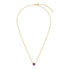 14k Yellow Gold 17 inch Necklace with Round Amethyst  DestGlow