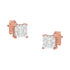 14K Rose Gold Plated Two-Tone .925 Sterling Silver 1/2 Cttw Princess-Cut Square Near Colorless Diamond Solitaire Miracle-Plate Stud Earrings (J-K Color, I2-I3 Clarity) by Bids.com