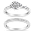 .925 Sterling Silver 1/4 Cttw Diamond Halo and Swirl Engagement Ring and Wedding Band Set (I-J Color, I3 Clarity)- Ring Size 7 by Bids.com