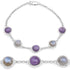 11.00 Carat Genuine Charolite And Labradorite .925 Sterling Silver Bracelet  DestGlow