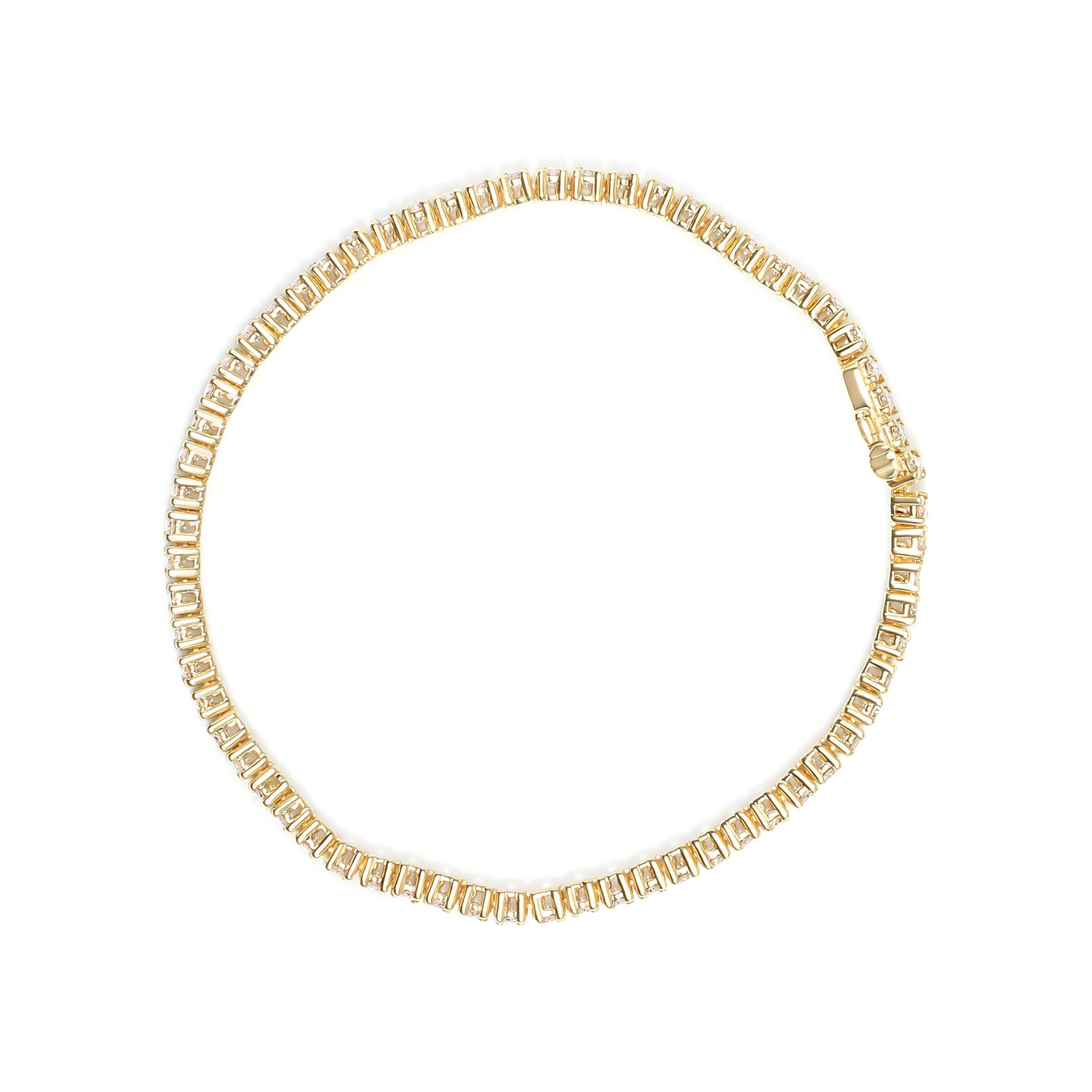 14K Yellow Gold 6.0 Cttw Classic 4 Prong Set Round Brilliant Cut Diamond Tennis Bracelet (K-L Color, VS2-SI1 Clarity) - 7.25" by Bids.com