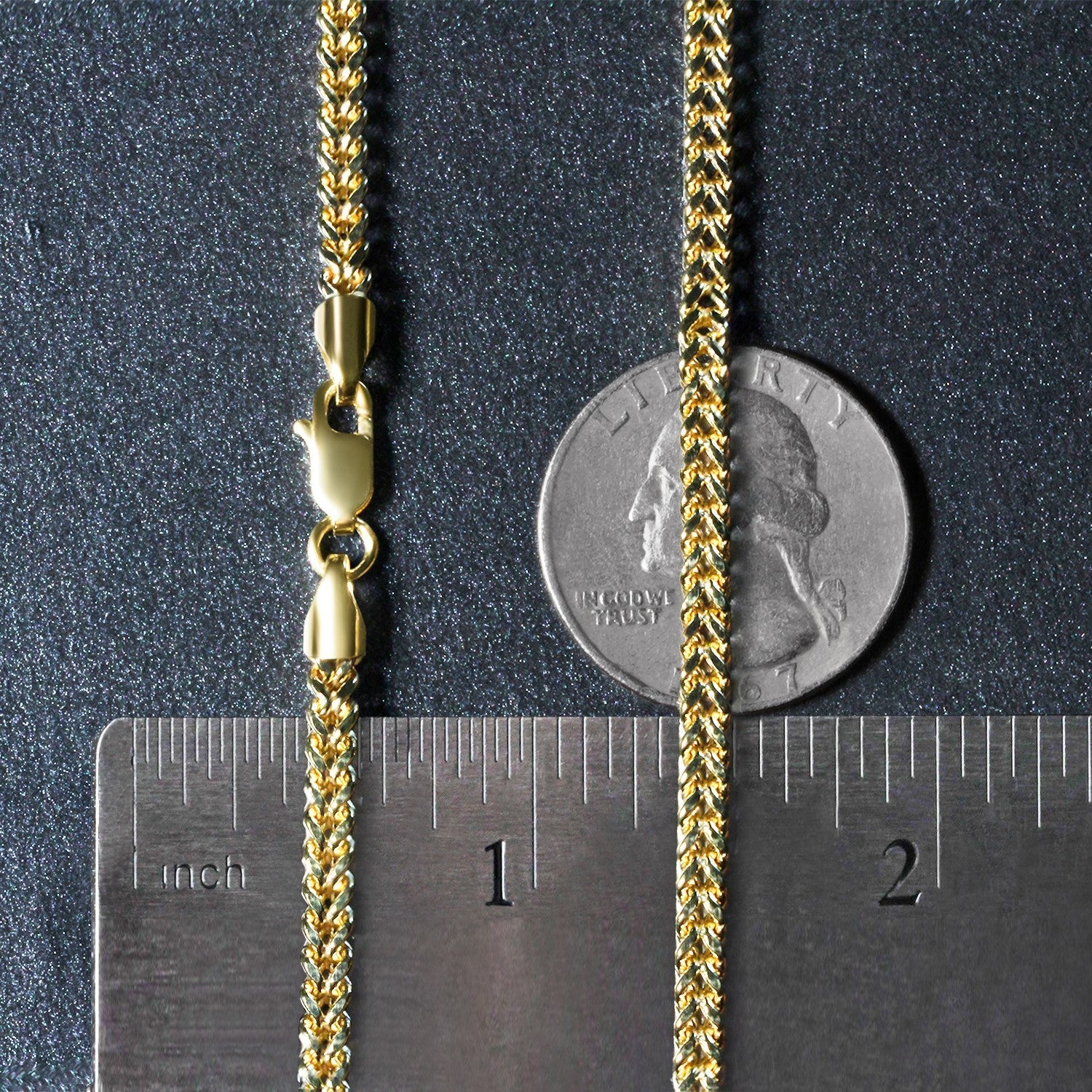 3.2mm 14k Yellow Gold Square Franco Chain by Bids.com