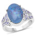 4.12 Carat Genuine Triplet Opal and Tanzanite .925 Sterling Silver Ring by Bids.com