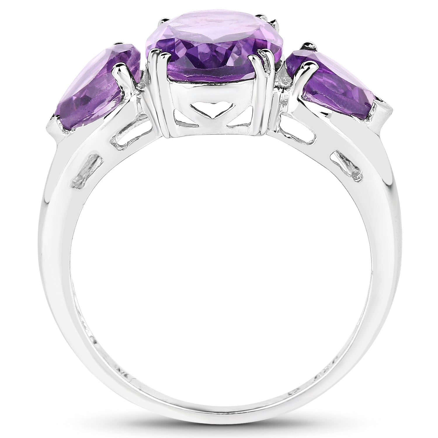 3.11 Carat Genuine Amethyst .925 Sterling Silver Ring  DestGlow