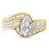 14KT Two-Toned Gold Marquise, Baguette and Round Cut Diamond Bypass Ring (1 cttw, H-I Color, SI1-SI2 Clarity) (Size 7) by Bids.com