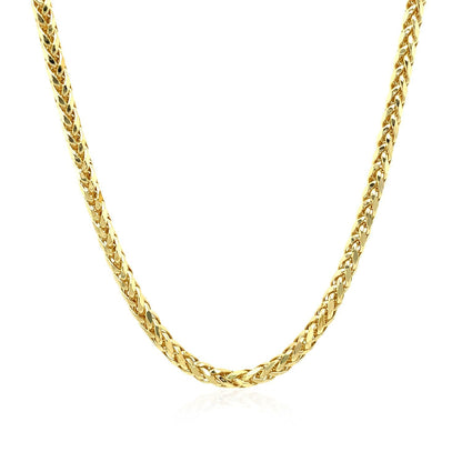 2.7mm 14k Yellow Gold Lite Diamond Cut Round Franco Chain by Bids.com