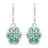 2.48 Carat Genuine Zambian Emerald and White Zircon .925 Sterling Silver Earrings  DestGlow