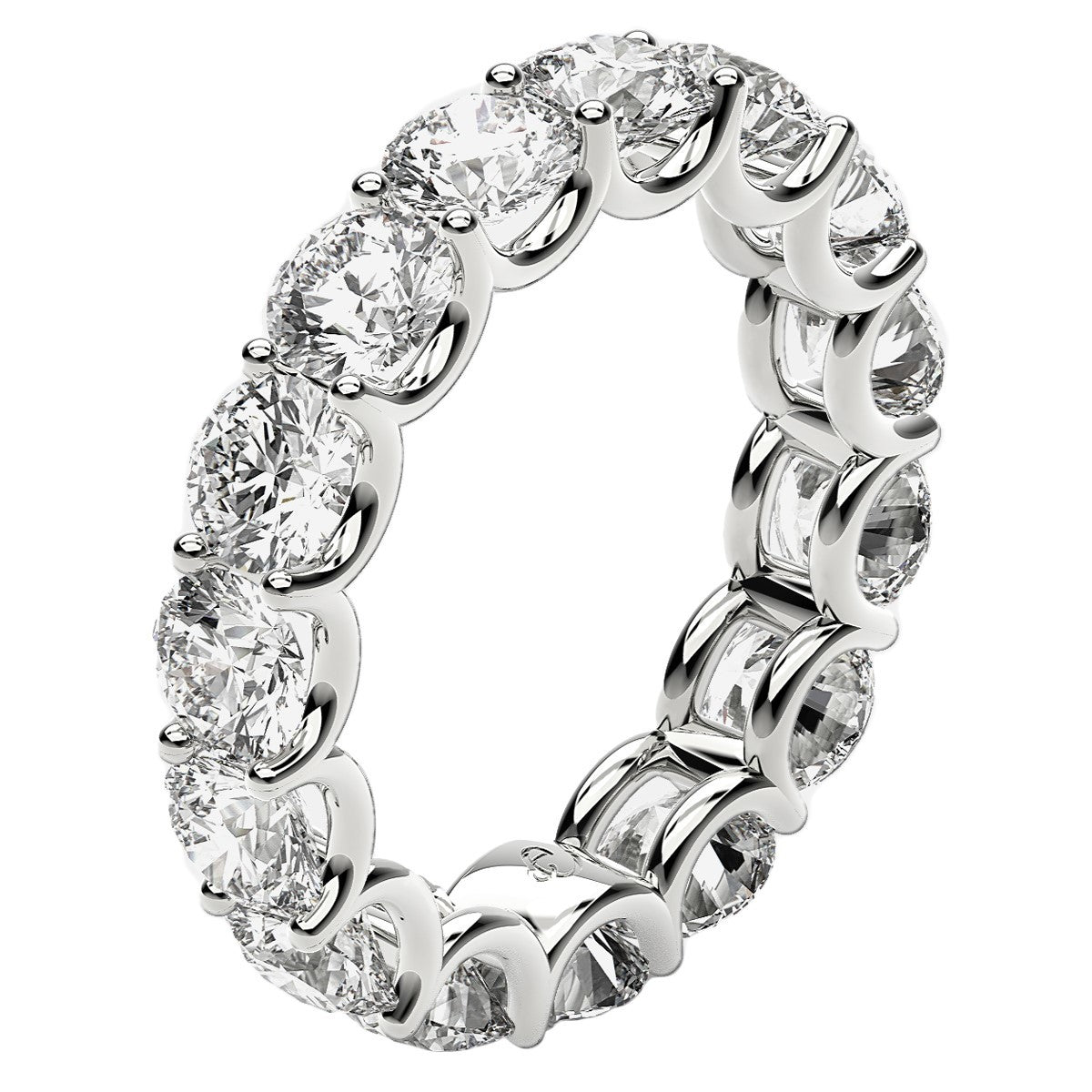 Round Cut Lab Grown Diamond Eternity Ring in 14k White Gold (5 cttw FG/VS2) by Bids.com