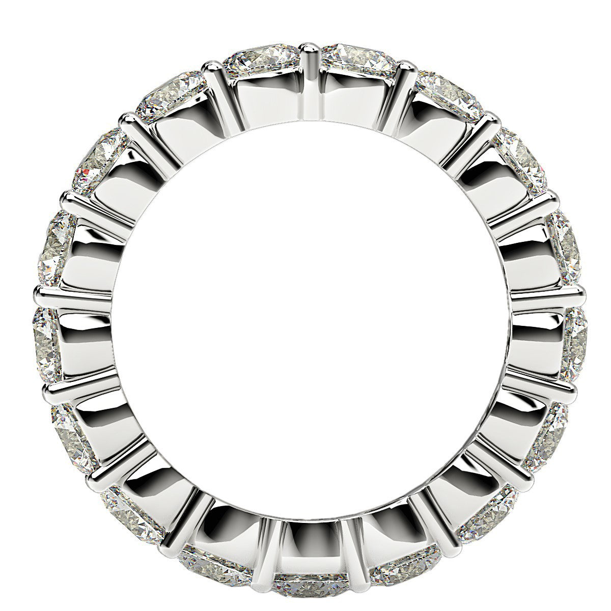 Round Cut Lab Grown Diamond Eternity Ring in 14k White Gold (3 cttw FG/VS2) by Bids.com