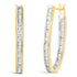 10K Yellow Gold 1.00 Cttw Round and Baguette-Cut Diamond U-Hoop Earrings (H-I Color, SI2-I1 Clarity) by Bids.com