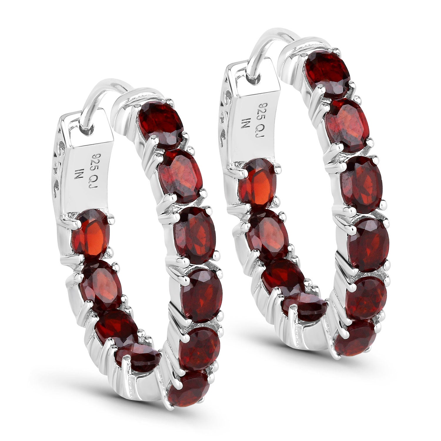 4.00 Carat Genuine Garnet .925 Sterling Silver Earrings by Bids.com