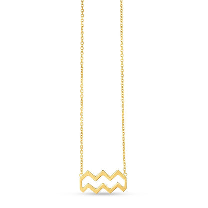14K Yellow Gold Aquarius Necklace  DestGlow