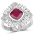 2.66 Carat Glass Filled Ruby and White Topaz .925 Sterling Silver Ring by Bids.com