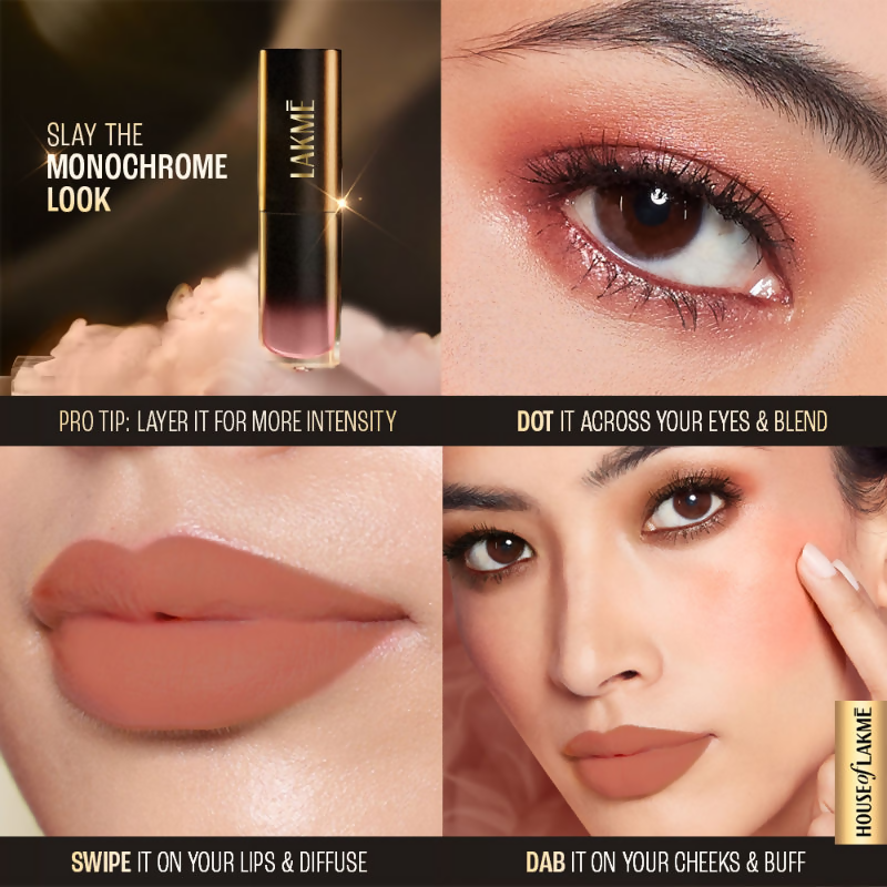 Lakme Xtraordin-Airy One-And-Done Lip, Eye &amp; Cheek Tint - Bubblegum Blush