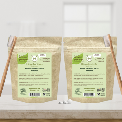 Value Pack Natural Peppermint Toothpaste Tablets Bundles by Hippotanicals