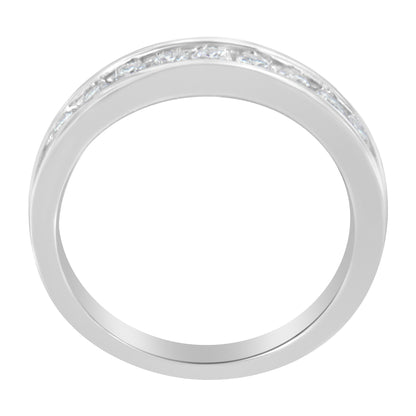 18K White Gold Round Diamond 1/2 Cttw Channel Band Ring by Bids.com