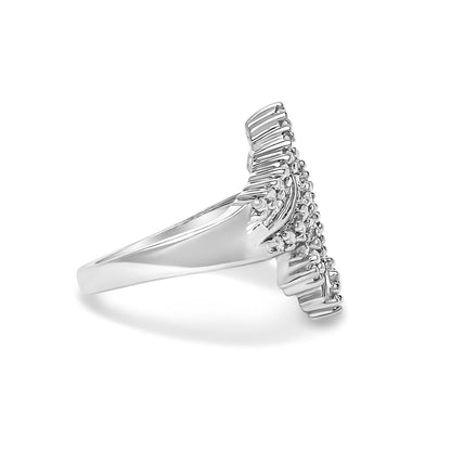 10K White Gold 1/2 Cttw Diamond Bypass Cocktail Ring  DestGlow
