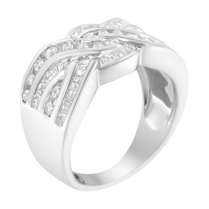 10K White Gold Diamond Bypass Ring (1 Cttw, H-I Color, I1-I2 Clarity) - Size 6-3/4 by Bids.com