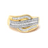14K Yellow Gold 1.0 Cttw Diamond Wave Design Band Ring  DestGlow