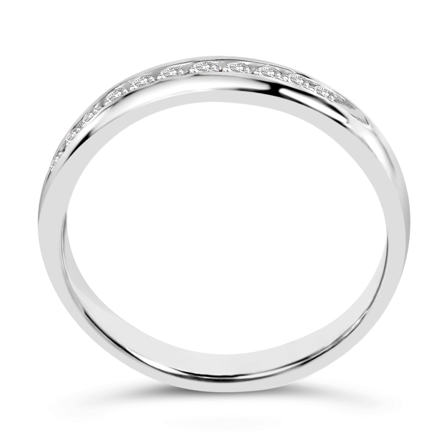 18K White Gold 1/4 Cttw Channel Set Brilliant Round-Cut Diamond Classic 11 Stone Wedding Band Ring (E-F Color, I1-I2 Clarity) - Size 5 by Bids.com